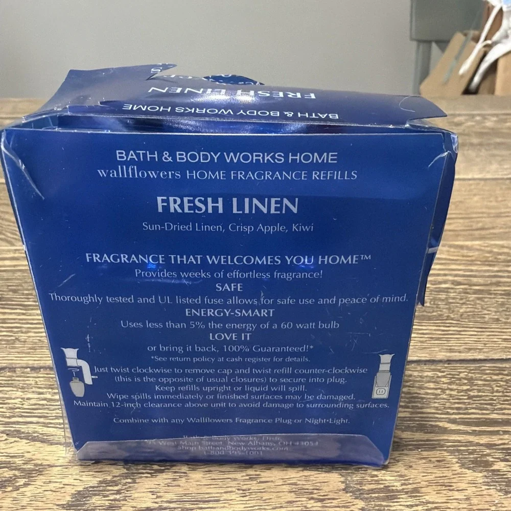 Bath And Body Works Fresh Linen Wall Flowers Refill 2 Pack. NIB